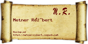 Metner Róbert névjegykártya