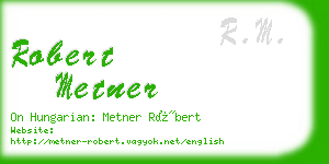 robert metner business card